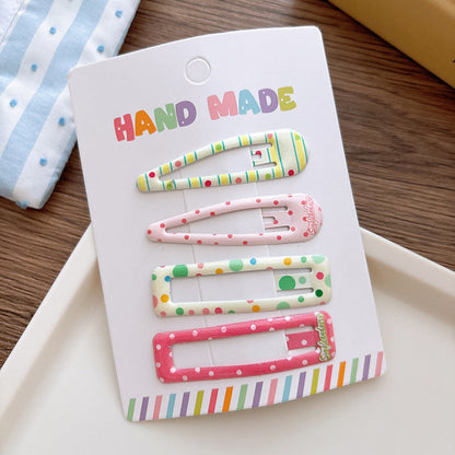MyKids-USA® Collection of 4 Versatile Hollow-out Shape Dots Pattern Hair Clips