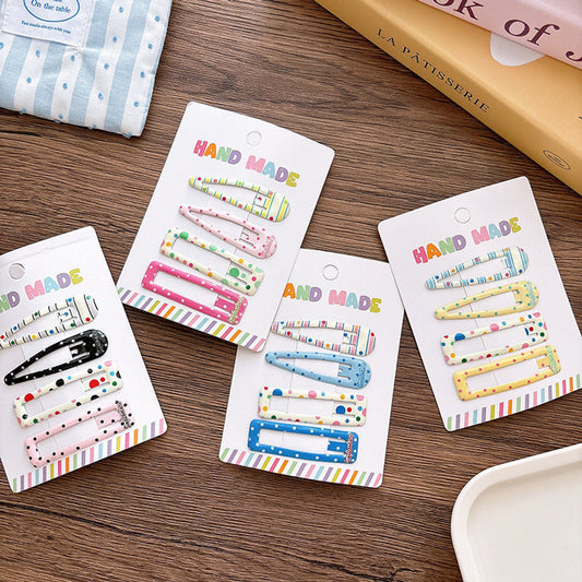MyKids-USA® Collection of 4 Versatile Hollow-out Shape Dots Pattern Hair Clips
