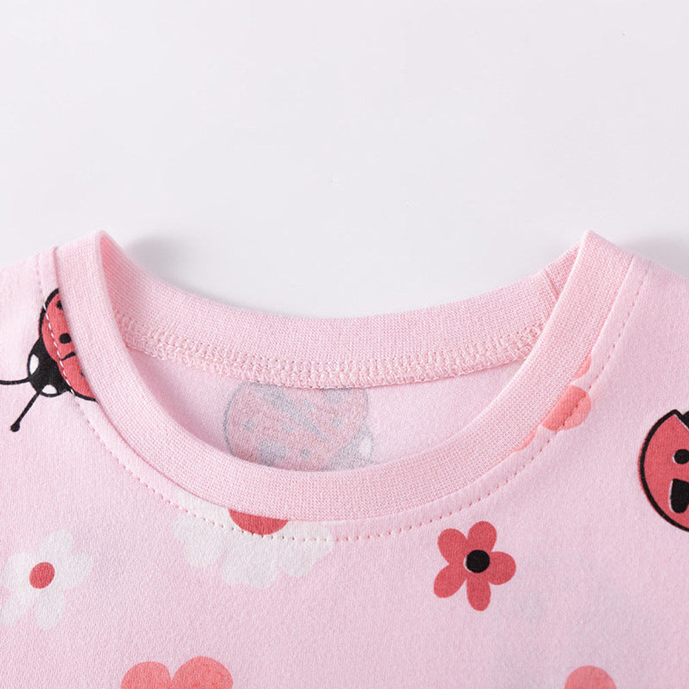 MyKids-USA® Summer Hot Selling Baby Kids Girls Short Sleeves Cartoon Pattern T-shirt and Plain Pants Clothing Set