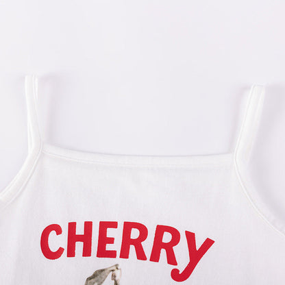 MyKids-USA® Summer Hot Selling Baby Kids Girls Sleeveless Fruits Pattern Vest and Floral Shorts Clothing Set