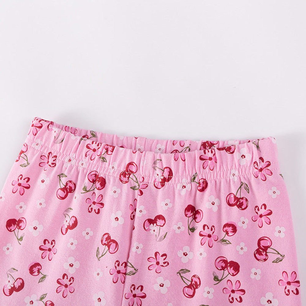 MyKids-USA® Summer Hot Selling Baby Kids Girls Sleeveless Fruits Pattern Vest and Floral Shorts Clothing Set