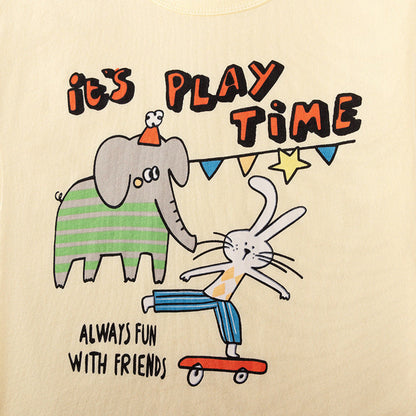 MyKids-USA® Summer Hot Selling Baby Kids Girls Short Sleeves Cartoon Pattern T-shirt and Plain Shorts Clothing Set