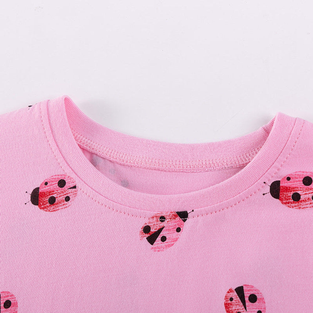 MyKids-USA® Baby Kids Girls Short Sleeves Ladybirds Pattern T-shirt and Pants Clothing Set