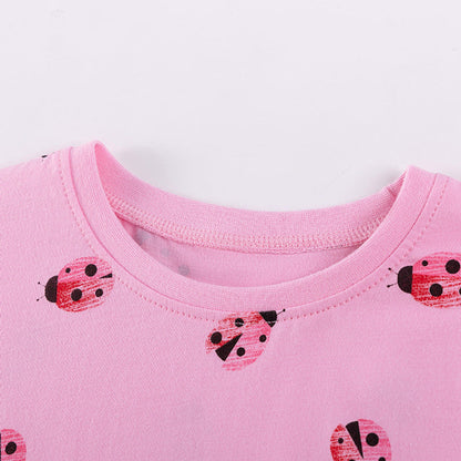 MyKids-USA® Baby Kids Girls Short Sleeves Ladybirds Pattern T-shirt and Pants Clothing Set