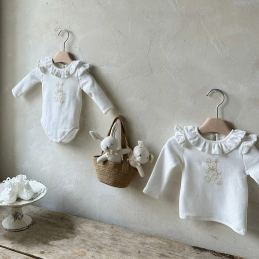 MyKids-USA® Baby Girls Rabbits Pattern Long Sleeves Bodysuit