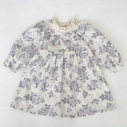 MyKids-USA® Flowers Pattern Baby Kids Girls Onesies and Dress – Princess Sister Matching Set