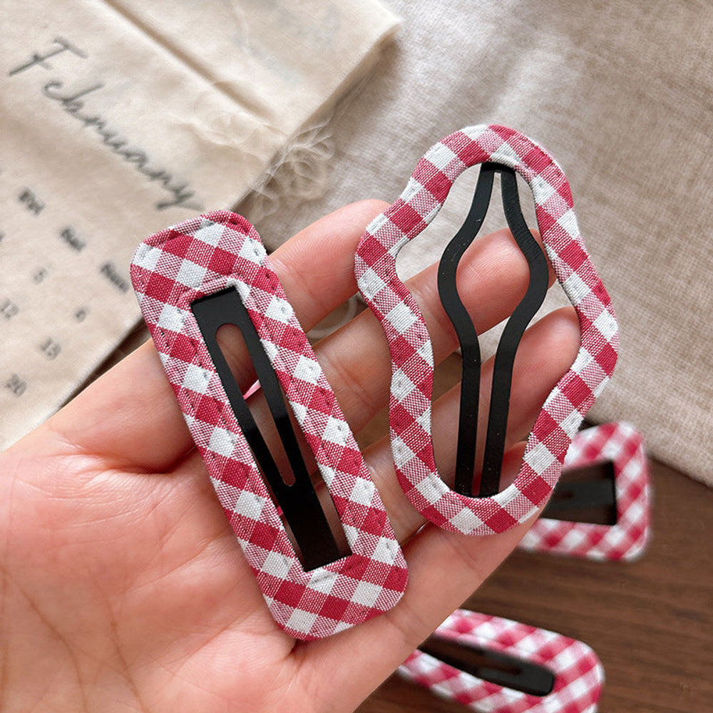 MyKids-USA® Versatile Hollow-out Shape Plaid Pattern Hair Clips
