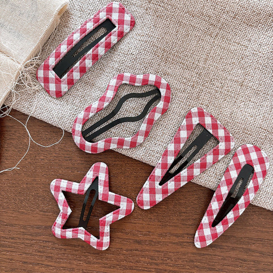 MyKids-USA® Versatile Hollow-out Shape Plaid Pattern Hair Clips