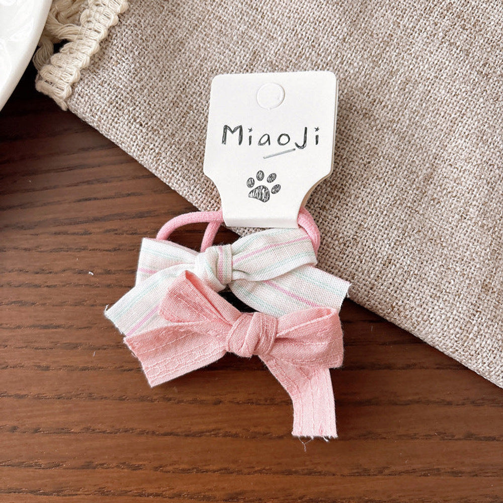MyKids-USA® Collection of 2 Versatile Cute Shape Decorated Striped Hair Ties and Hair Clips