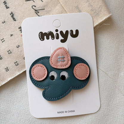 MyKids-USA® Cartoon Leather Hair Clips for Girls – Cute Style Side Hair Accessories
