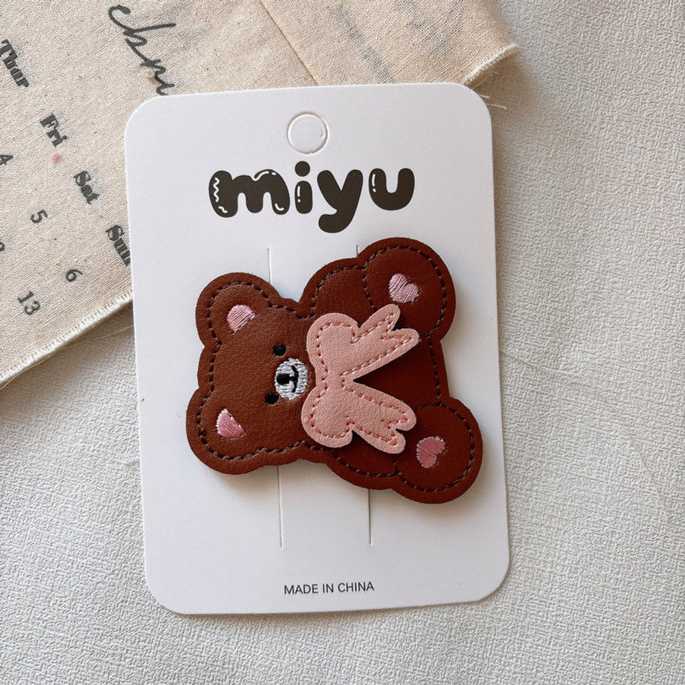MyKids-USA® Cartoon Leather Hair Clips for Girls – Cute Style Side Hair Accessories