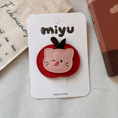 MyKids-USA® Cartoon Leather Hair Clips for Girls – Cute Style Side Hair Accessories