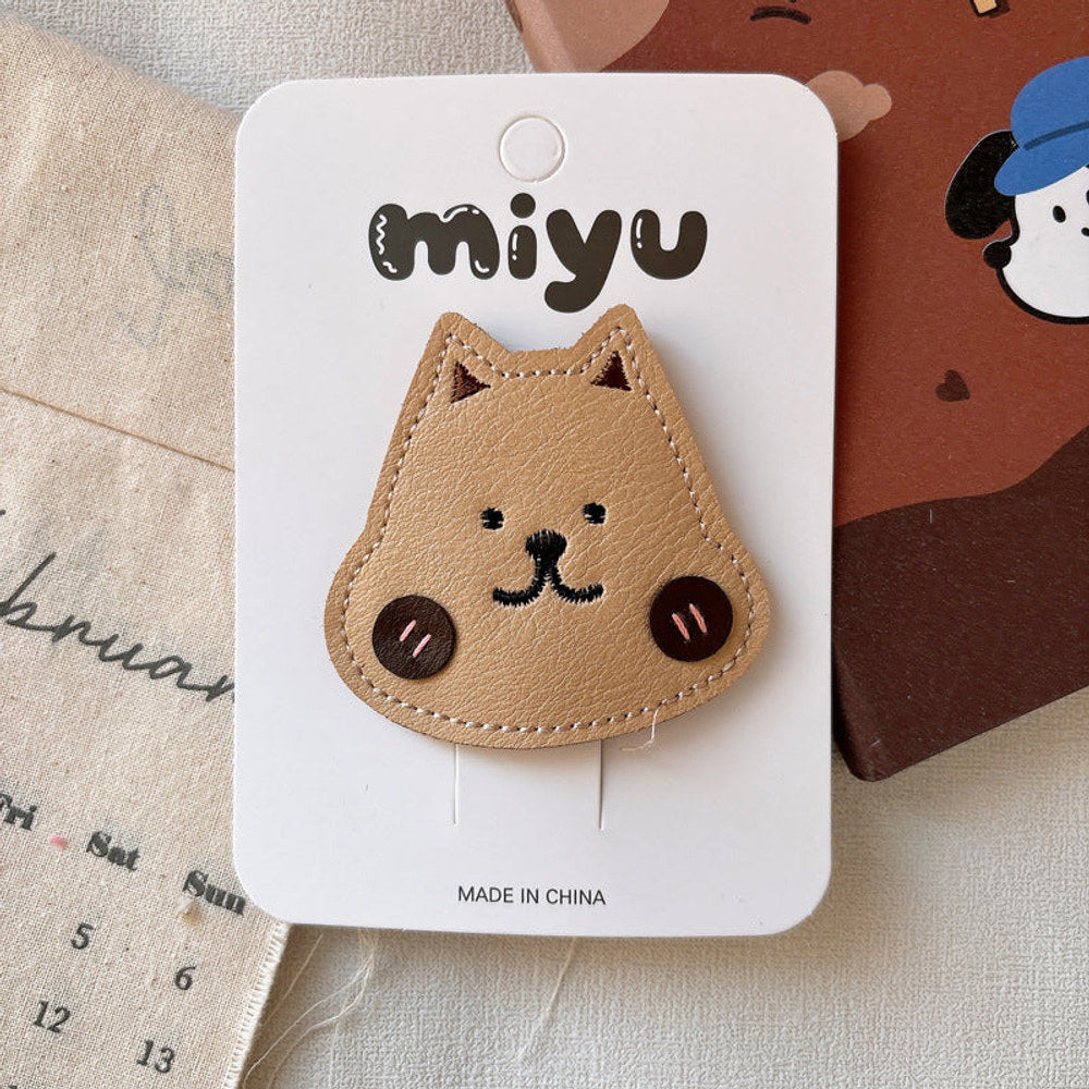 MyKids-USA® Cartoon Leather Hair Clips for Girls – Cute Style Side Hair Accessories