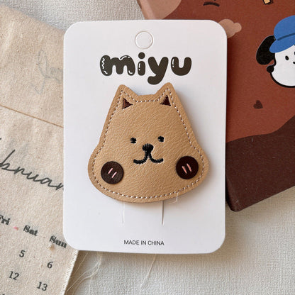 MyKids-USA® Cartoon Leather Hair Clips for Girls – Cute Style Side Hair Accessories
