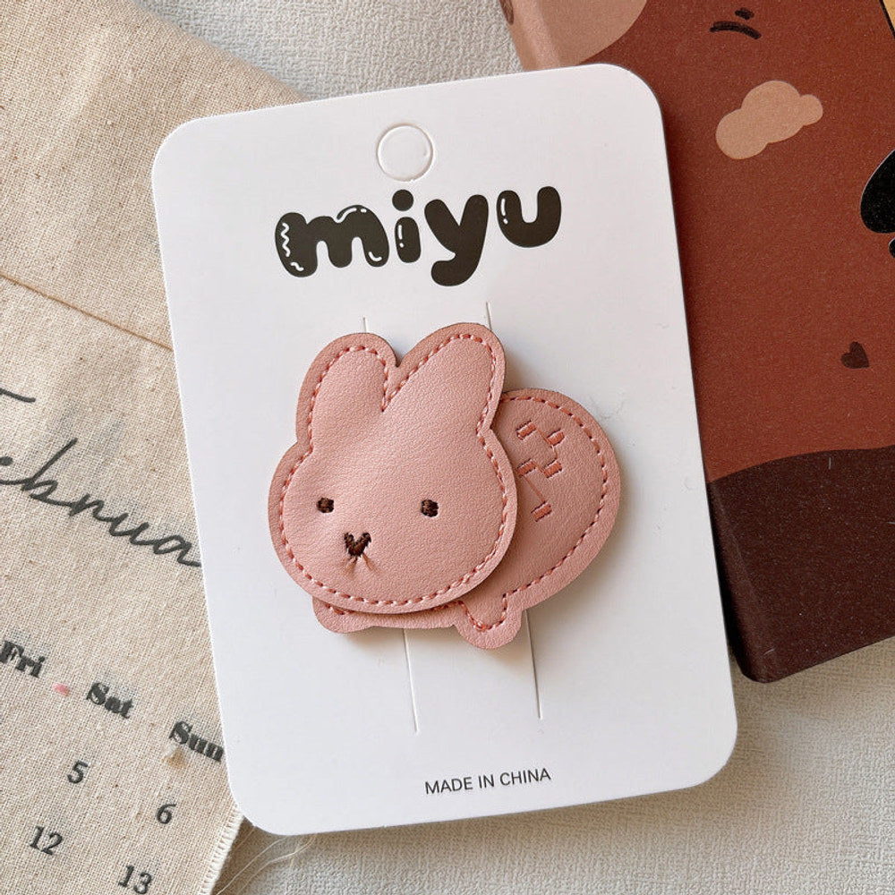 MyKids-USA® Cartoon Leather Hair Clips for Girls – Cute Style Side Hair Accessories