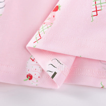 MyKids-USA® Summer Arrival Ice-Cream Cartoon Pattern Short Sleeves Dress for Stylish Girls