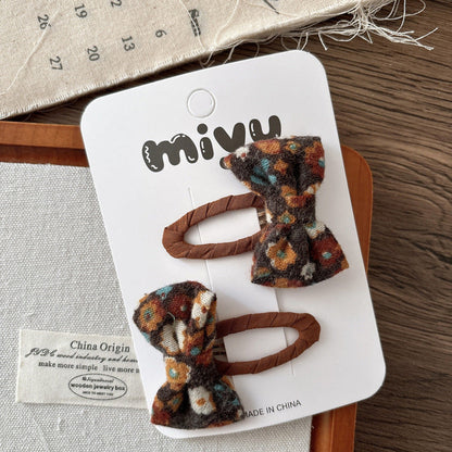 MyKids-USA® Collection of 2 Versatile Butterfly-bows Decorated Hair Clips