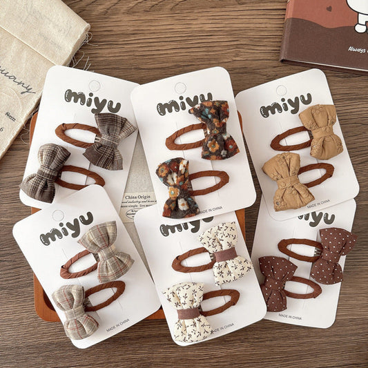 MyKids-USA® Collection of 2 Versatile Butterfly-bows Decorated Hair Clips