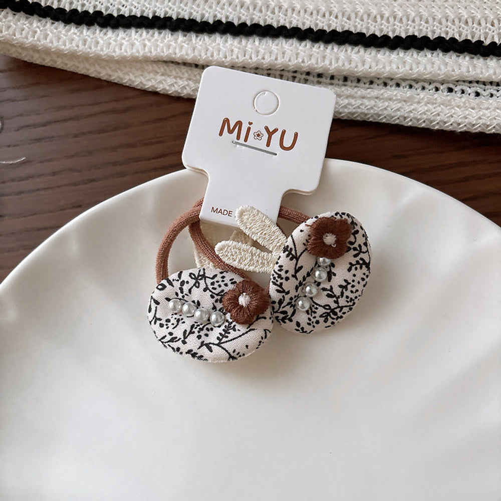 MyKids-USA® Collection of 2 Versatile Cute Shape and Lace Decorated Hair Ties and Hair Clips