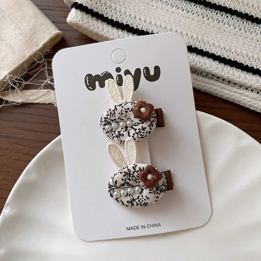 MyKids-USA® Collection of 2 Versatile Cute Shape and Lace Decorated Hair Ties and Hair Clips