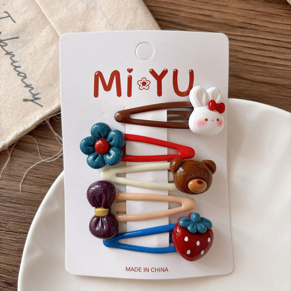 MyKids-USA® Collection of 5 or 10 Versatile Cute Shape Decorated Hair Ties and Hair Clips