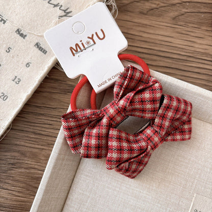 MyKids-USA® Collection of 2 Versatile Butterfly-bows Decorated Hair Ties
