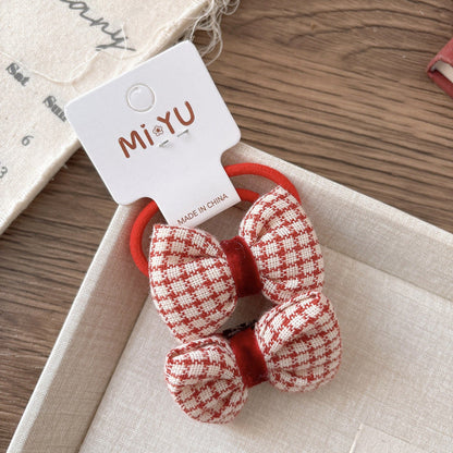MyKids-USA® Collection of 2 Versatile Butterfly-bows Decorated Hair Ties