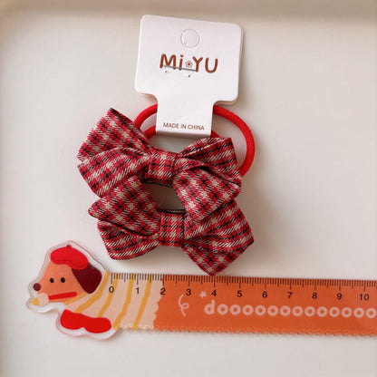 MyKids-USA® Collection of 2 Versatile Butterfly-bows Decorated Hair Ties