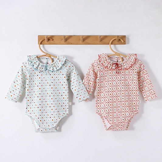 MyKids-USA® Baby Unisex Long Sleeves Geometric and Fruits Pattern Bodysuit