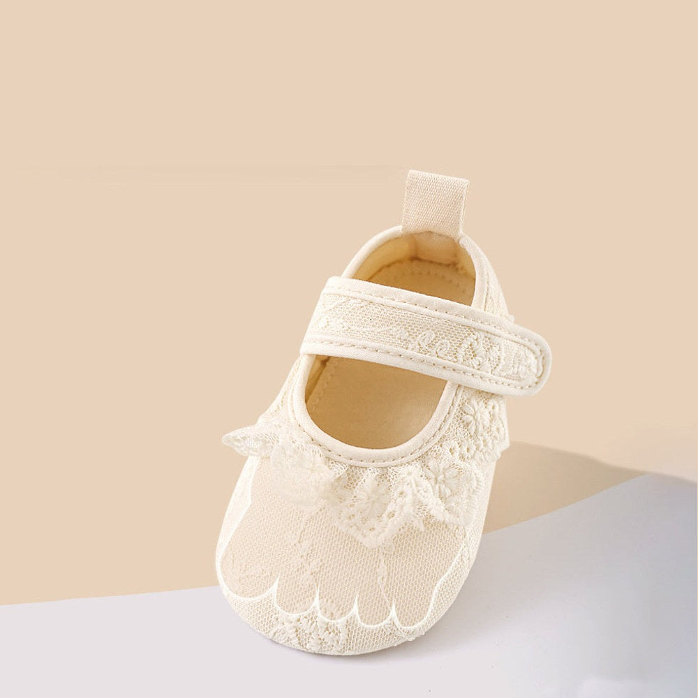 MyKids-USA® Baby Girl Cute Flowers Embroidered Toddler Soft-Sole Walking Shoes