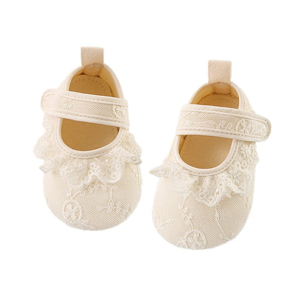 MyKids-USA® Baby Girl Cute Flowers Embroidered Toddler Soft-Sole Walking Shoes