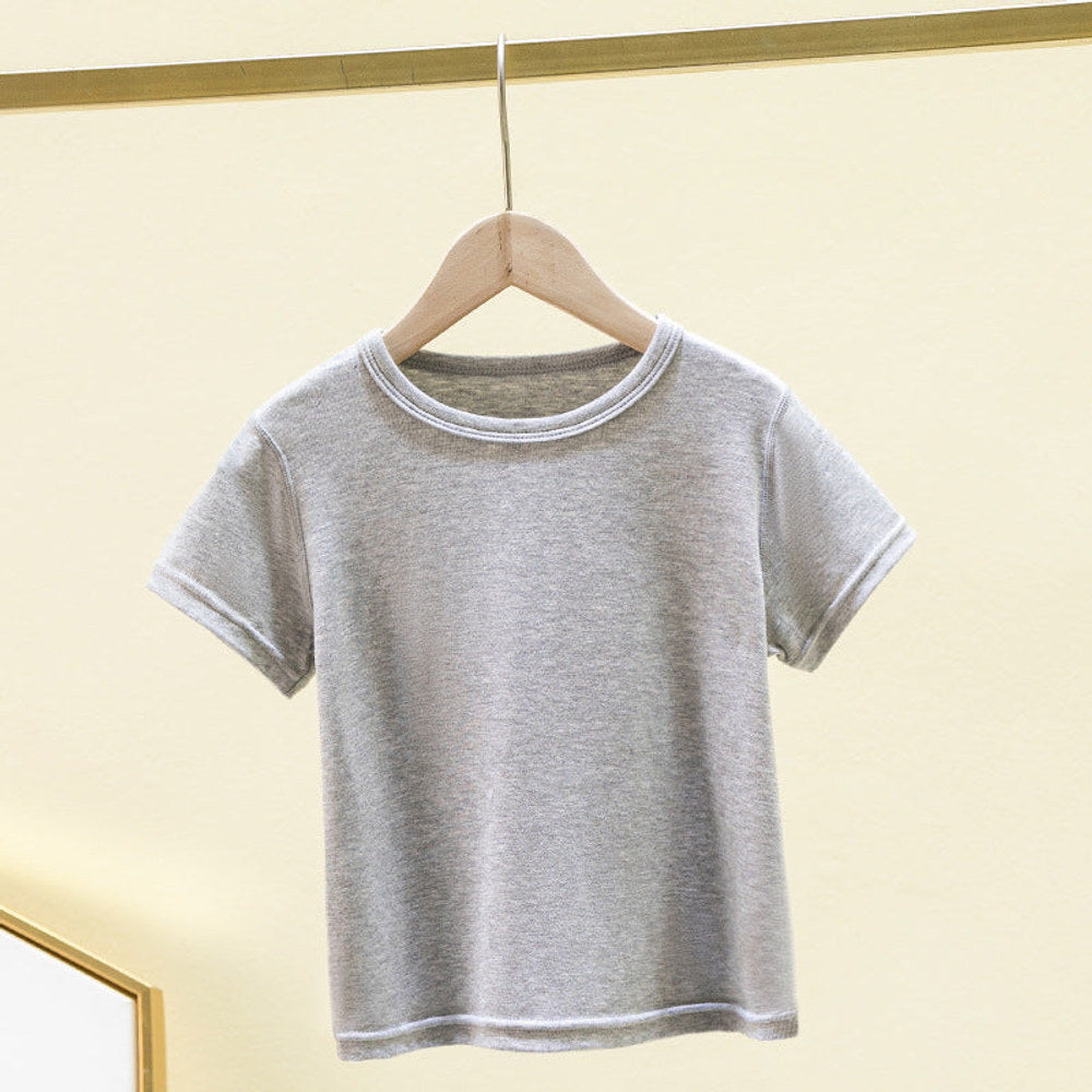 MyKids-USA® Boys and Girls’ Solid Color T-shirt in European and American Style