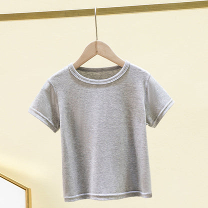 MyKids-USA® Boys and Girls’ Solid Color T-shirt in European and American Style