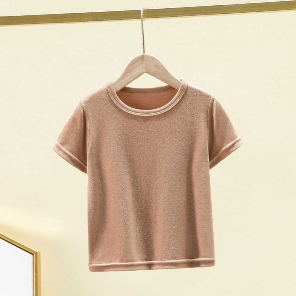 MyKids-USA® Boys and Girls’ Solid Color T-shirt in European and American Style