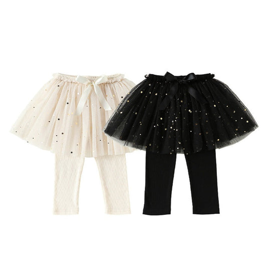 MyKids-USA® Baby Kids Girls Stars and Tulle Decorated Pants