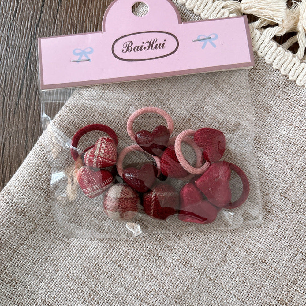 MyKids-USA® Collection of 10 Versatile Geometric Shape Decorated Hair Ties