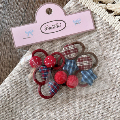 MyKids-USA® Collection of 10 Versatile Geometric Shape Decorated Hair Ties
