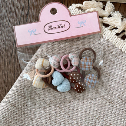MyKids-USA® Collection of 10 Versatile Geometric Shape Decorated Hair Ties