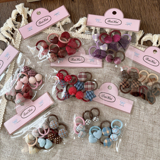 MyKids-USA® Collection of 10 Versatile Geometric Shape Decorated Hair Ties