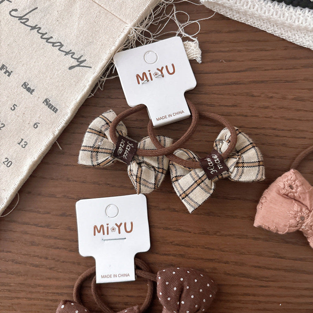 MyKids-USA® Collection of 2 Versatile Cute Butterfly-bow Shape Decorated Hair Ties