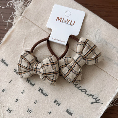 MyKids-USA® Collection of 2 Versatile Cute Butterfly-bow Shape Decorated Hair Ties