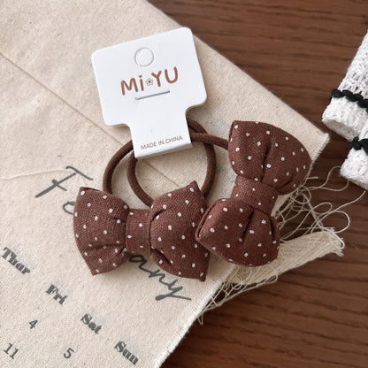 MyKids-USA® Collection of 2 Versatile Cute Butterfly-bow Shape Decorated Hair Ties