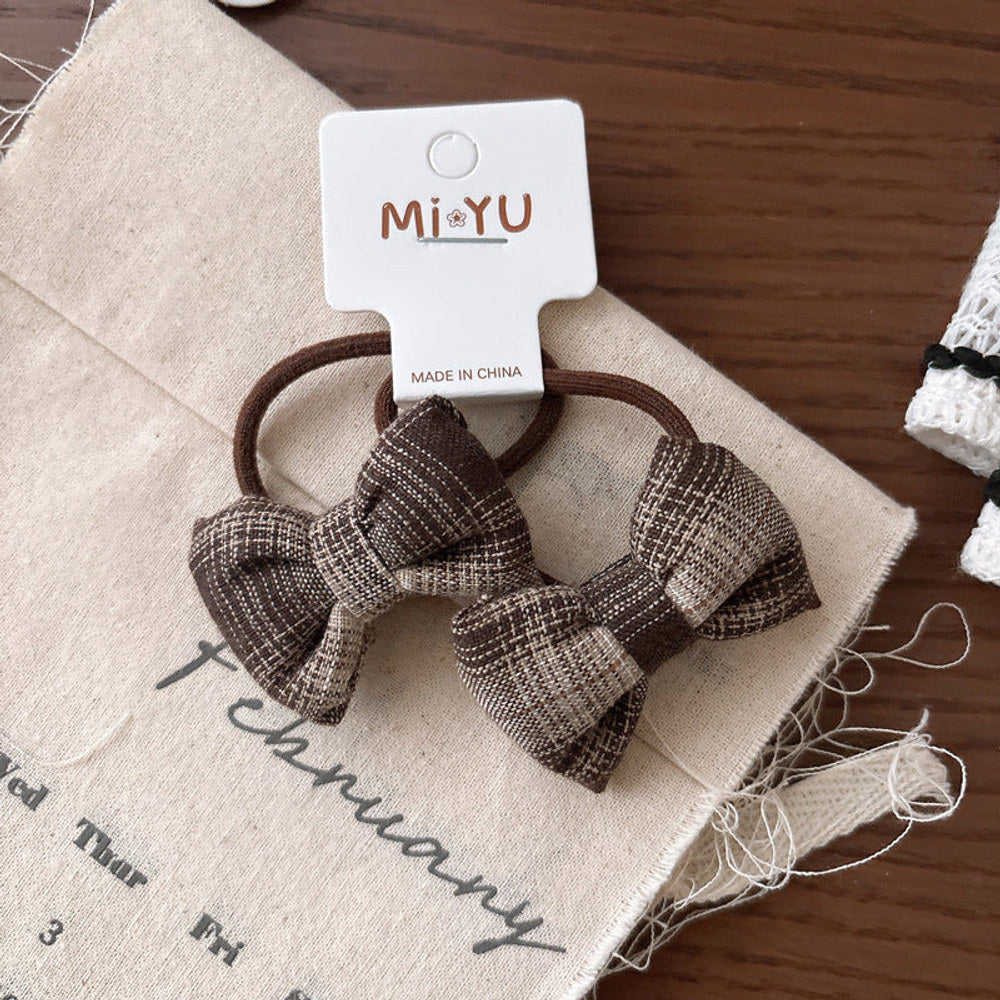 MyKids-USA® Collection of 2 Versatile Cute Butterfly-bow Shape Decorated Hair Ties