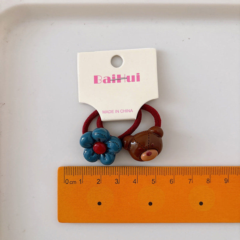 MyKids-USA® Collection of 2 Versatile Cute Resin Shape Decorated Hair Ties