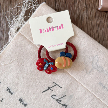 MyKids-USA® Collection of 2 Versatile Cute Resin Shape Decorated Hair Ties