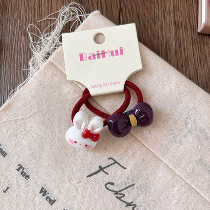 MyKids-USA® Collection of 2 Versatile Cute Resin Shape Decorated Hair Ties