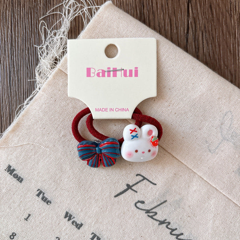 MyKids-USA® Collection of 2 Versatile Cute Resin Shape Decorated Hair Ties