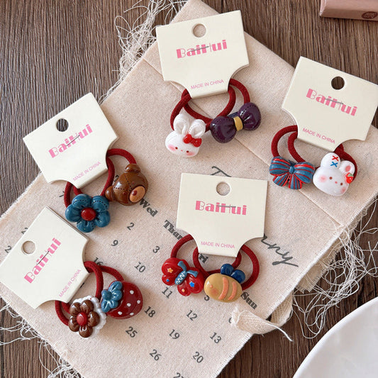 MyKids-USA® Collection of 2 Versatile Cute Resin Shape Decorated Hair Ties