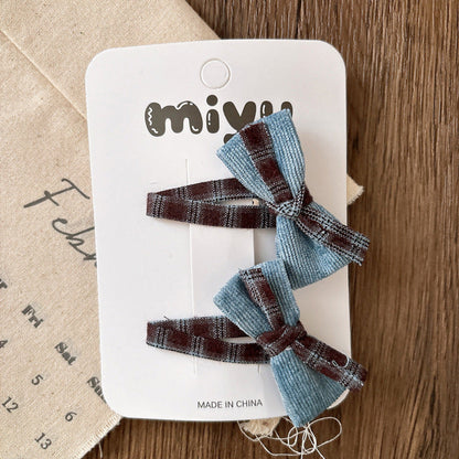 MyKids-USA® Collection of 2 Vintage Cloth Design Hair Clips