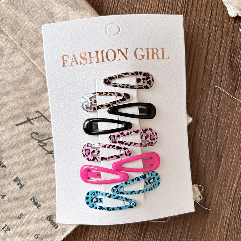 MyKids-USA® Collection of 10 Cute Printed Hollow-out Hair Clips